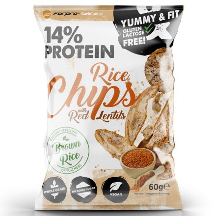 Forpro 14% Protein Rice Chips With Red Lentils 18x60g