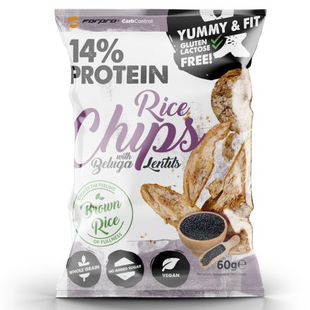 Forpro 14% Protein Rice Chips With Beluga Lentils 18x60g