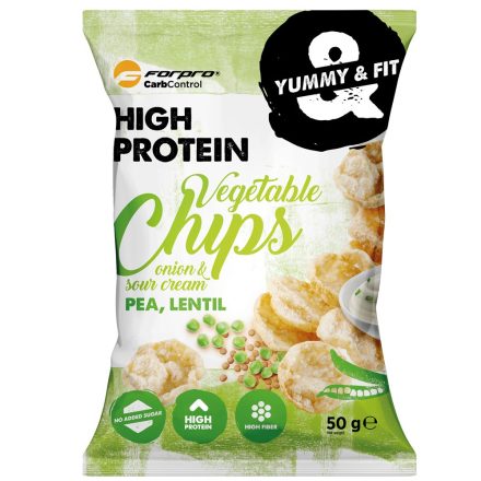 Forpro Protein Vegetable Chips Onion & Sour Cream 50g x 15 - 1 karton